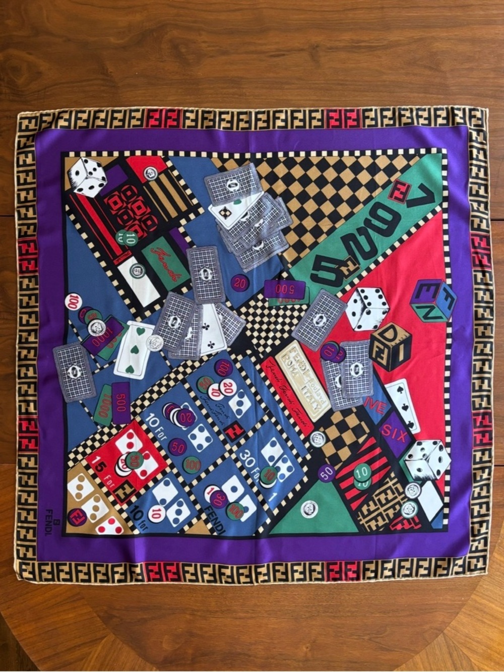 Fendi Casino Print Silk Scarf
